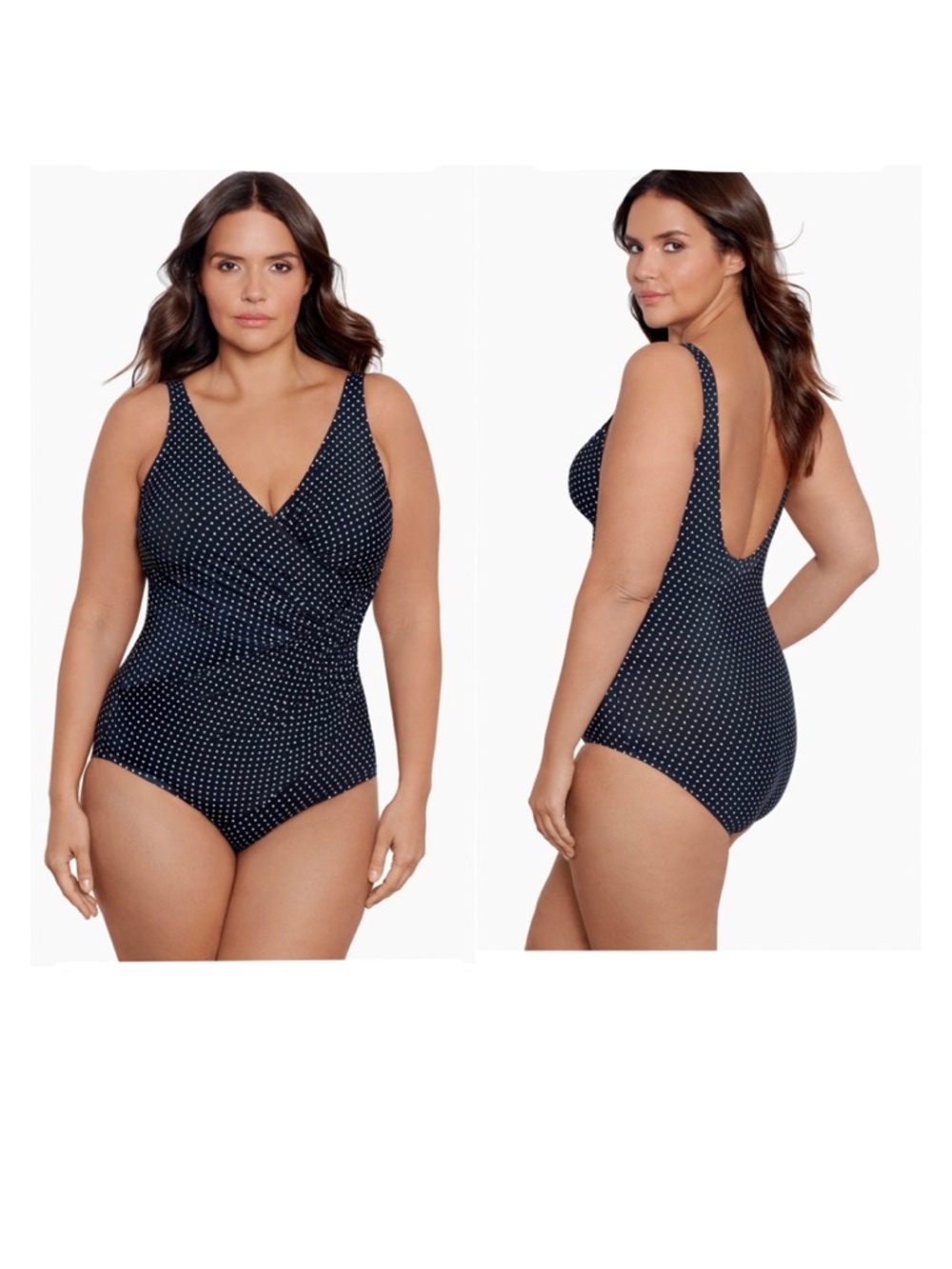 Miraclesuit Oceanus One Piece Swimsuit in Pin Point Black Size 16DDD